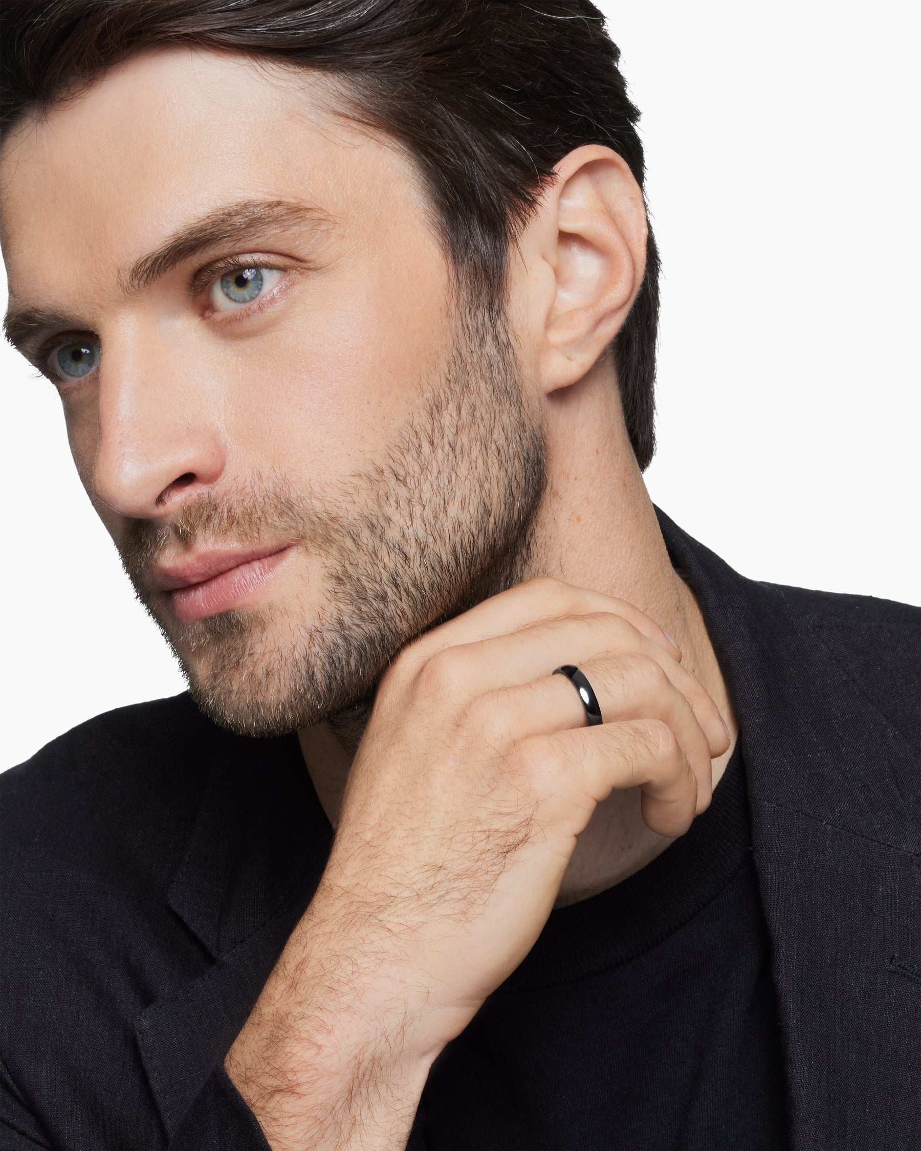 DY Classic Band Ring in Black Titanium, 4mm