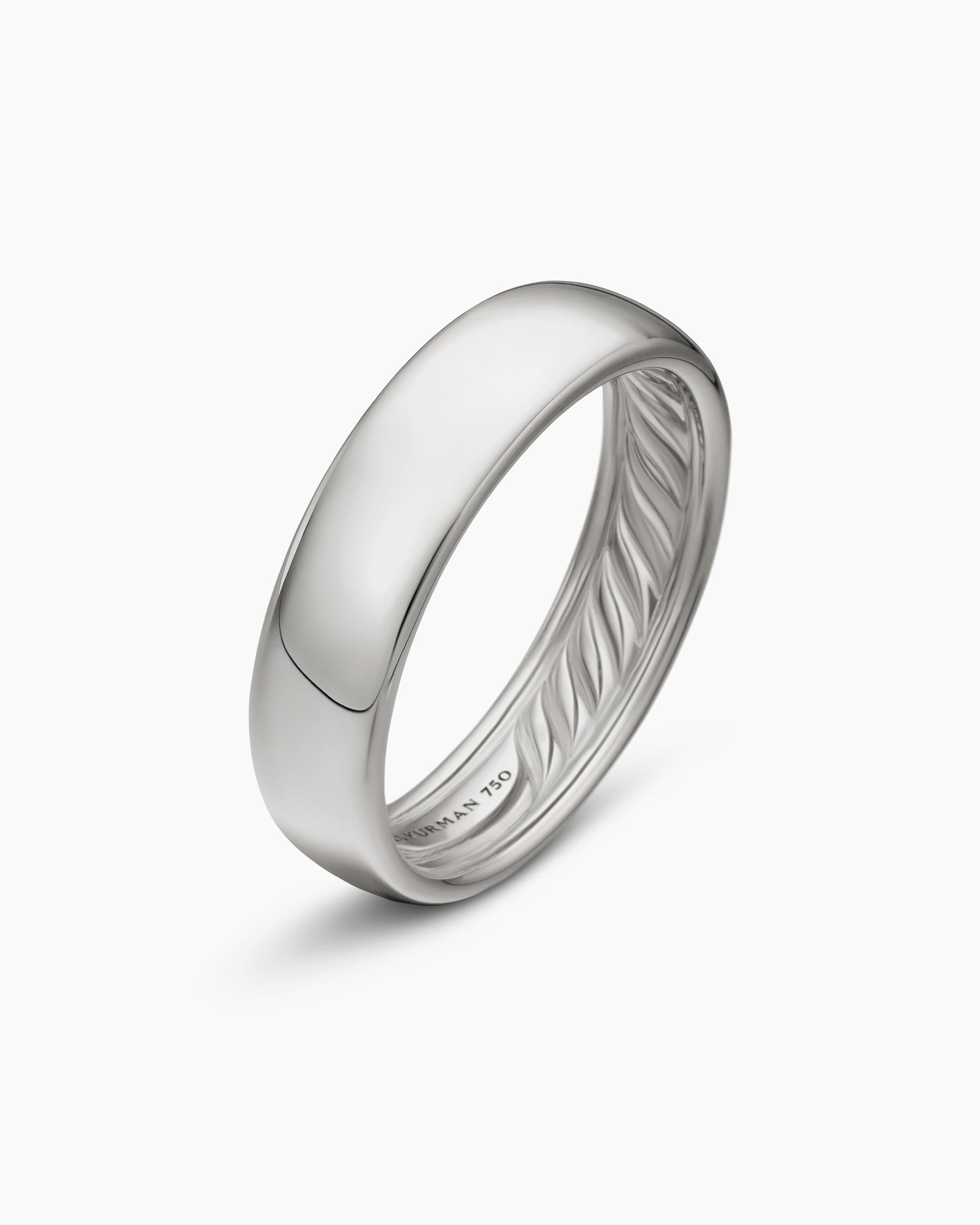 DY Classic Band Ring in 18K White Gold, 6mm