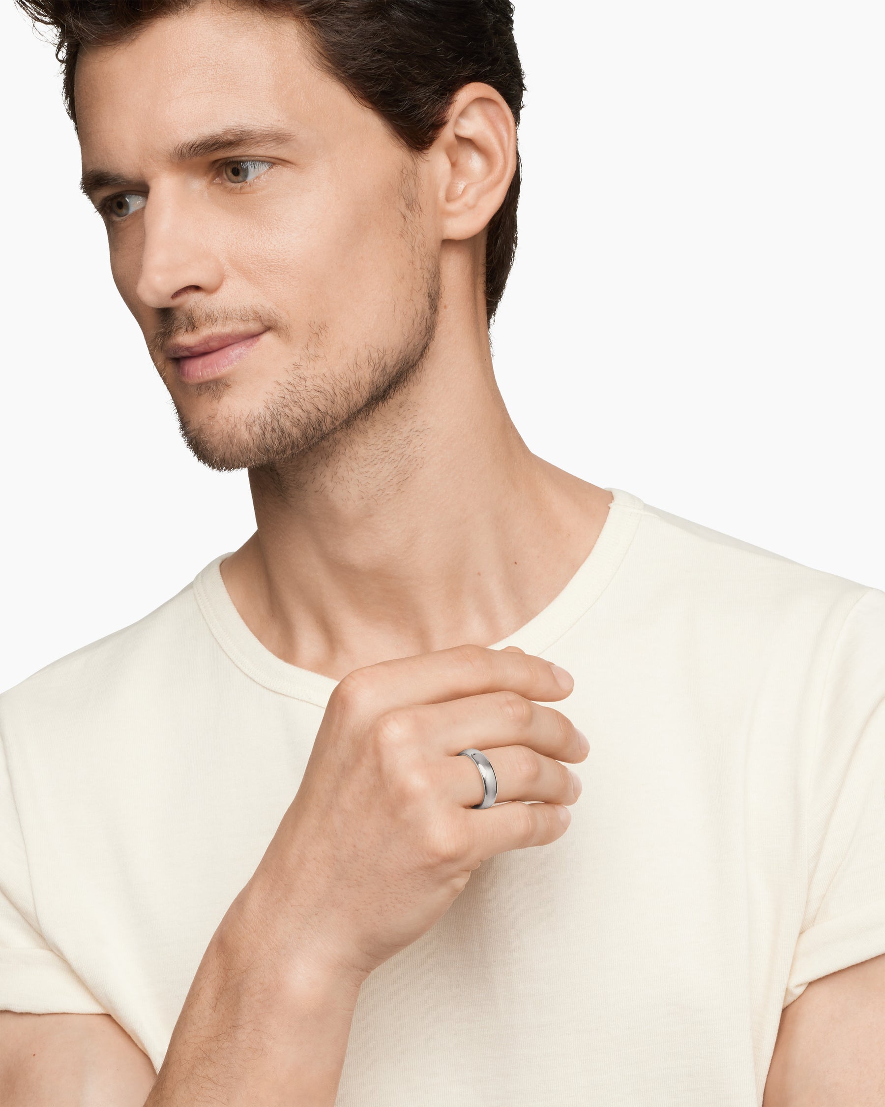 DY Classic Band Ring in 18K White Gold, 6mm