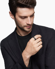 Beveled Band Ring in Black Titanium, 6mm