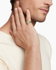 Petrvs® Bee Pinky Ring in Sterling Silver with 18K Yellow Gold, 15.5mm