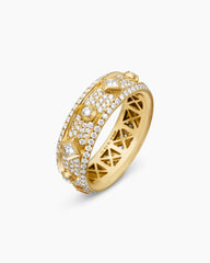 Modern Renaissance® Band Ring in 18K Yellow Gold with Diamonds, 6.6mm