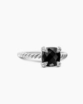Chatelaine® Ring in Sterling Silver with Black Onyx and Diamonds, 8mm