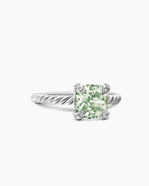 Chatelaine® Ring in Sterling Silver with Prasiolite and Diamonds, 8mm