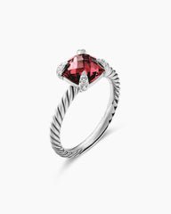 Chatelaine® Ring in Sterling Silver with Rhodolite Garnet and Diamonds, 8mm