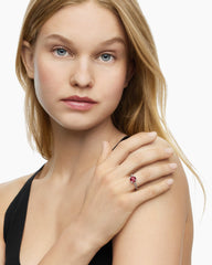 Chatelaine® Ring in Sterling Silver with Rhodolite Garnet and Diamonds, 8mm