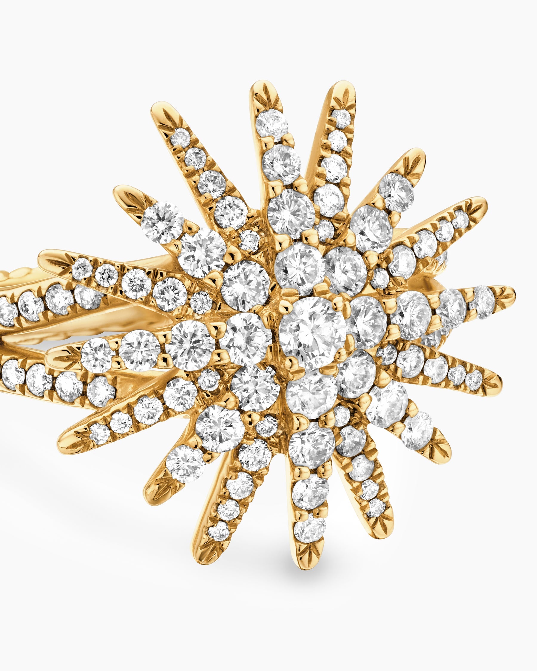 Starburst Ring in 18K Yellow Gold with Diamonds, 20mm