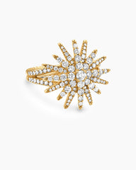 Starburst Ring in 18K Yellow Gold with Diamonds, 20mm