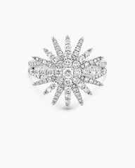 Starburst Ring in 18K White Gold with Diamonds, 20mm