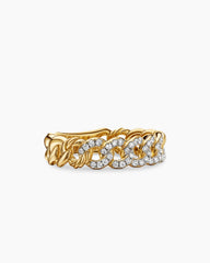 Belmont® Curb Link Band Ring in 18K Yellow Gold with Diamonds, 5mm