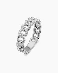 Belmont® Curb Link Band Ring in Sterling Silver with Diamonds, 5mm