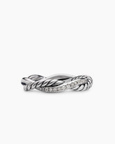 Petite Infinity Band Ring in Sterling Silver with Diamonds, 4mm