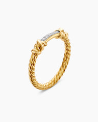 Petite Helena Wrap Band Ring in 18K Yellow Gold with Diamonds, 4mm
