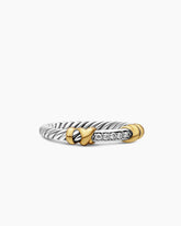 Petite Helena Wrap Band Ring in Sterling Silver with 18K Yellow Gold and Diamonds, 4mm