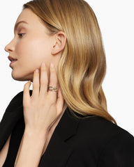Petite Helena Wrap Three Row Ring in Sterling Silver with 18K Yellow Gold and Diamonds, 12mm