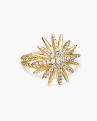 Starburst Ring in 18K Yellow Gold with Diamonds, 19mm