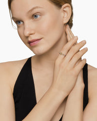 Petite Buckle Ring in Sterling Silver with 18K Yellow Gold, 2mm