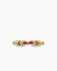 Petite Helena Ring in 18K Yellow Gold with Rubies and Diamonds, 2.5mm