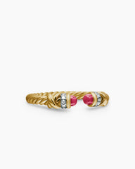 Petite Helena Ring in 18K Yellow Gold with Rubies and Diamonds, 2.5mm