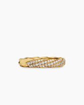 Cable Edge® Band Ring in 18K Yellow Gold with Diamonds, 4mm