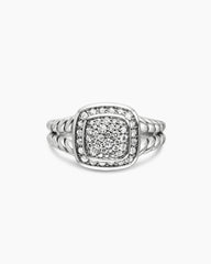 Petite Albion® Ring in Sterling Silver with Pavé Diamonds, 7mm