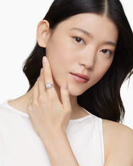 Petite Albion® Ring in Sterling Silver with Pavé Diamonds, 7mm