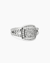Petite Albion® Ring in Sterling Silver with Pavé Diamonds, 7mm