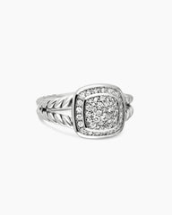 Petite Albion® Ring in Sterling Silver with Pavé Diamonds, 7mm