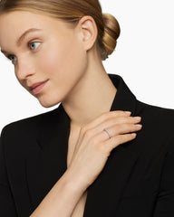 Pavé Stretch Band Ring in 18K White Gold with Diamonds, 3mm