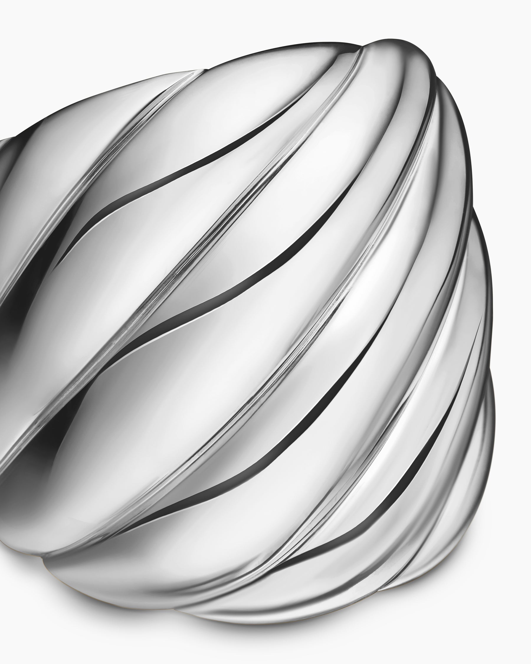 Sculpted Cable Ring in Sterling Silver, 21mm