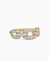 Stax Chain Link Ring in 18K Yellow Gold with Diamonds, 7mm