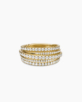 Pavé Crossover Ring in 18K Yellow Gold with Diamonds, 11mm