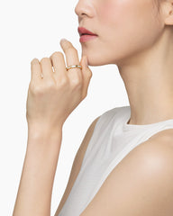 Modern Renaissance® Band Ring in 18K Yellow Gold with Diamonds and Emeralds, 4mm