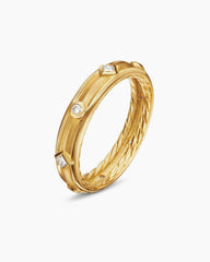 Modern Renaissance® Band Ring in 18K Yellow Gold with Diamonds, 4mm