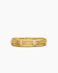 Modern Renaissance® Band Ring in 18K Yellow Gold with Diamonds, 4mm