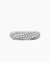 Cable Edge® Band Ring in Sterling Silver with Diamonds, 5mm
