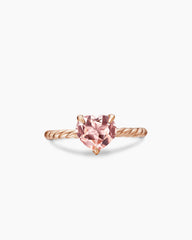 Chatelaine® Heart Ring in 18K Rose Gold with Morganite, 7mm
