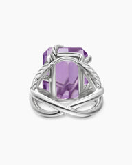 Cable Wrap Ring in Sterling Silver with Lavender Amethyst and Diamonds, 20.4mm