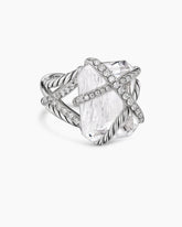 Cable Wrap Ring in Sterling Silver with Crystal and Diamonds, 20.4mm