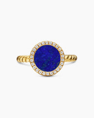 Petite DY Elements® Ring in 18K Yellow Gold with Lapis and Diamonds, 11.3mm