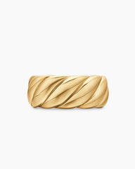 Sculpted Cable Band Ring in 18K Yellow Gold, 9mm