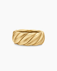 Sculpted Cable Band Ring in 18K Yellow Gold, 9mm