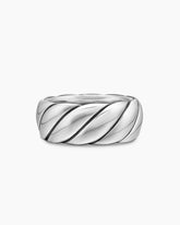 Sculpted Cable Band Ring in Sterling Silver, 9mm