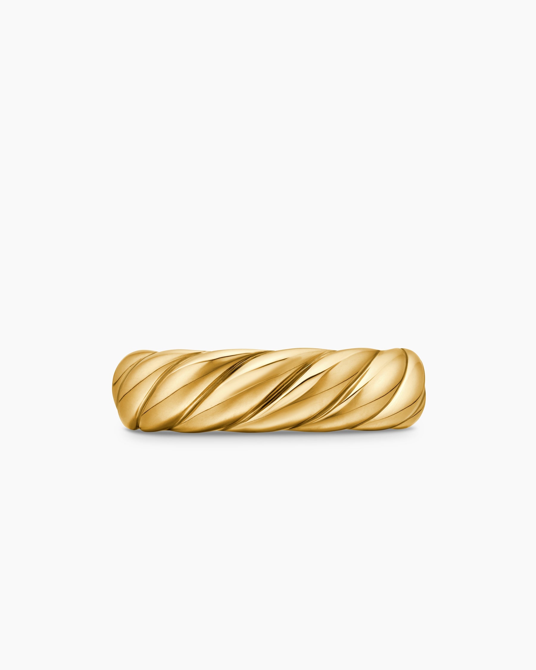 Sculpted Cable Band Ring in 18K Yellow Gold, 6mm