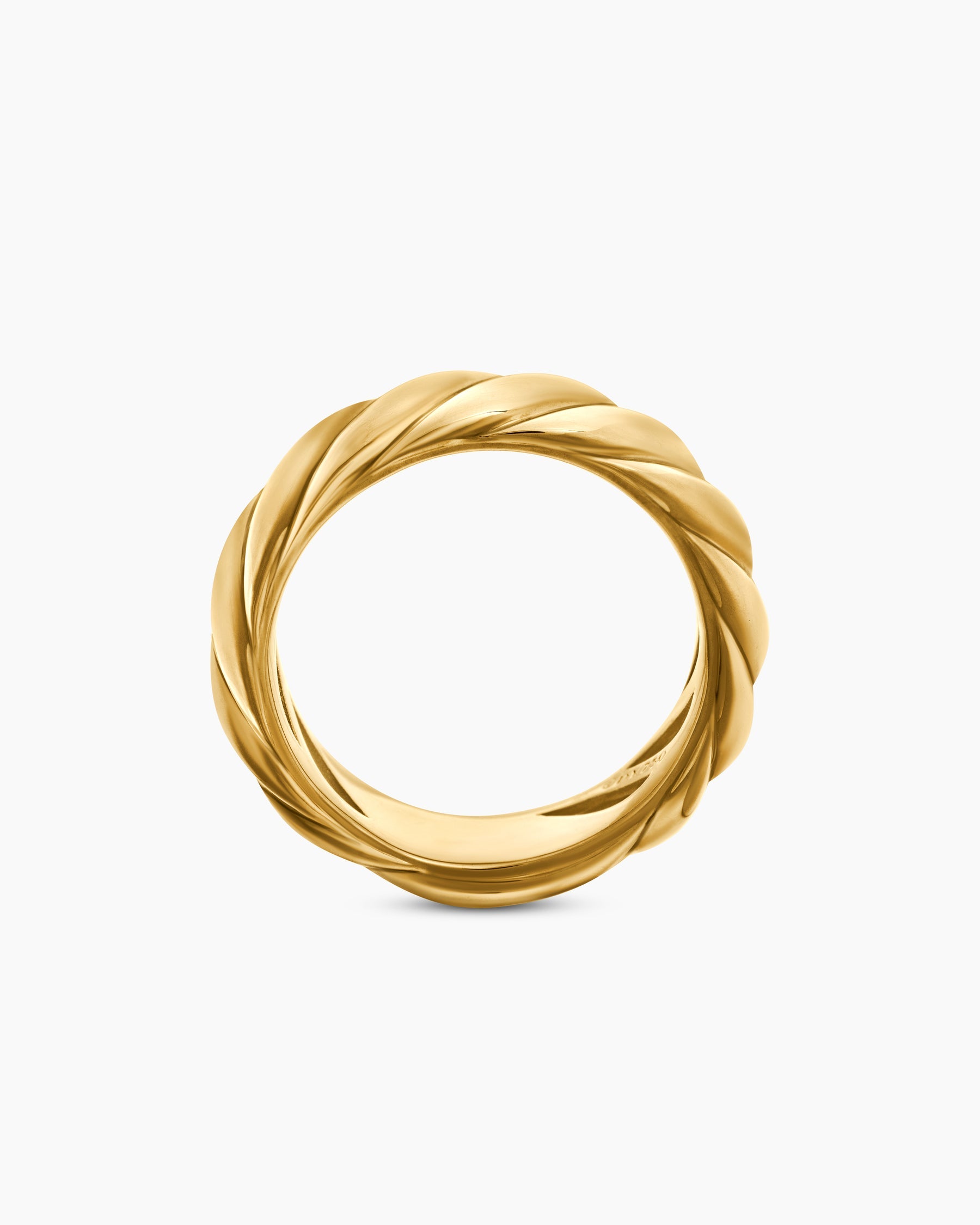 Sculpted Cable Band Ring in 18K Yellow Gold, 6mm