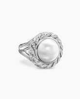 Pearl Classics Cable Halo Ring in Sterling Silver with Diamonds, 21mm