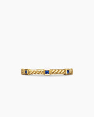 Cable Collectibles® Stack Ring in 18K Yellow Gold with Blue Sapphires, 2mm