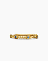Cable Collectibles® Stack Ring in 18K Yellow Gold with Blue Sapphires, 2mm
