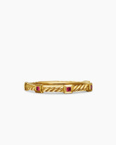 Cable Collectibles® Stack Ring in 18K Yellow Gold with Rubies, 2mm