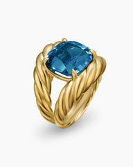 Marbella Ring in 18K Yellow Gold with Hampton Blue Topaz, 20mm
